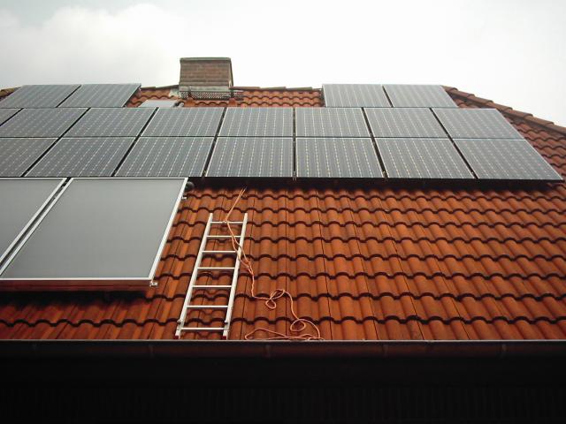 Roof, solar panels, photovoltaic, solar, director, pointed roof, roof tiles