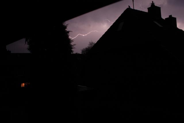 Lightning, thunder, house