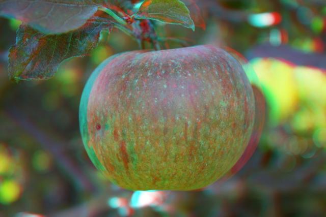 3D, Anaglyph image, apple
