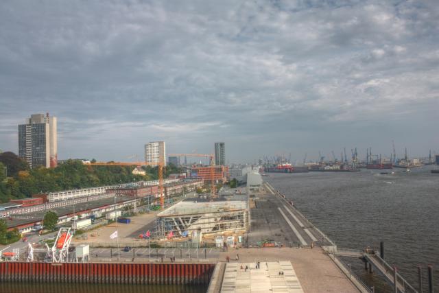 HDR, High Dynamic Range Image, Hamburg, Elbe, water, construction, building
