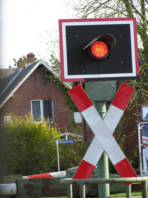 Crossing, barrier, Railroad Crossing Sign, red, light rails, traffic lights